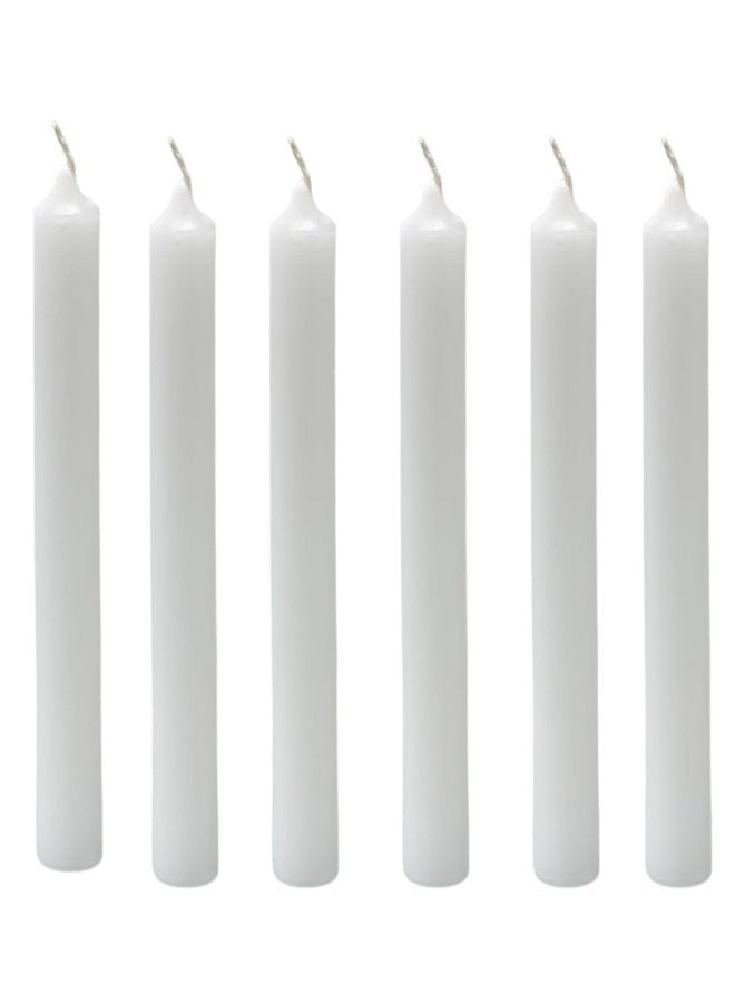 Candlestock White Simple Taper Candles - .75 inches X 5.5 inch Taper Candles - USA Made Utility Candles (6 Candles Total) - Image 1
